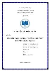 Chuyên đề Tìm hiểu và so sánh hai trƣờng phái triết học nho gia và đạo gia