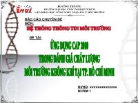 Chuyên đề Ứng dụng CAP 2010 trong đánh giá chất lượng môi trường không khi tại thành phố Hồ Chí Minh