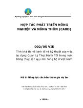 Đề án Tính khả thi về kinh tế và kỹ thuật của việc áp dụng Quản Lý Thực Hành Tốt trong nuôi trồng thuỷ sản quy mô nông hộ ở Việt Nam
