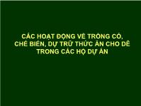 Đề tài Các hoạt động về trồng cỏ, chế biến, dự trữ thức ăn cho dê trong các hộ dự án