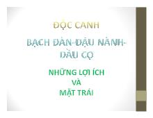 Đề tài Độc canh bạch đàn đậu nành dầu cọ những lợi ích và mặt trái