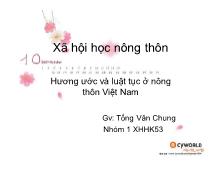 Đề tài Hương ước và luật tục ở nông thôn Việt Nam