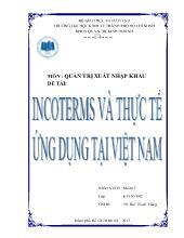 Đề tài Incoterms và thực tế ứng dụng tại Việt Nam