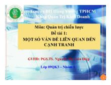 Đề tài Một số vấn đề liên quan đến cạnh tranh