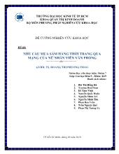 Đề tài Nhu cầu mua sắm hàng thời trang qua mạng của nữ nhân viên văn phòng