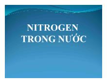 Đề tài Nitrogen trong nước