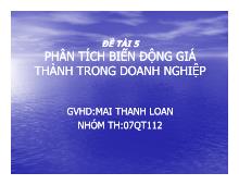 Đề tài Phân tích biến động giá thành trong doanh nghiệp