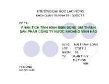 Đề tài Phân tích tình hình biến động giá thành sản phẩm công ty nước khoáng vĩnh hảo