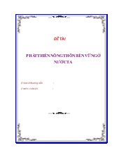 Đề tài Phát triển nông thôn bền vững ở nước ta