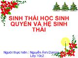 Đề tài Sinh thái học sinh quyển và hệ sinh thái