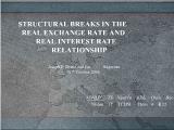 Đề tài Structural breaks in the real exchange rate and real interest rate relationship