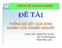 Đề tài Thống kê kết quả kinh doanh của doanh nghiệp
