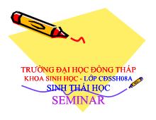 Đề tài Tìm hiểu và biện pháp bảo vệ biển