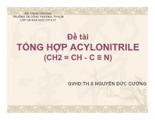 Đề tài TỔNG HỢP ACYLONITRILE (CH2 = CH -C ≡ N)