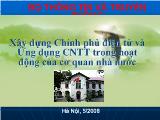 Đề tài Xây dựng Chính phủ điện tử và Ứng dụng CNTT trong hoạt động của cơ quan nhà nước