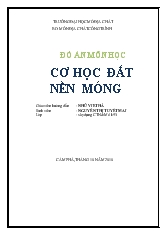 Đồ án Cơ học đất nền móng