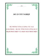 Đồ án Hệ thống năng lượng tàu als albatross – đi sâu tính toán công suất trạm phát điện và chọn máy phát điện