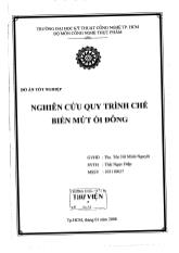 Đồ án Nghiên cứu quy trình chế biến mứt ổi đông
