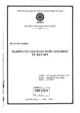 Đồ án Nghiên cứu sản xuất nước giải khát từ hạt sen
