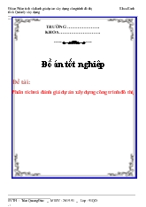 Đồ án Phân tích và đánh giá dự án xây dựng công trình đô thị