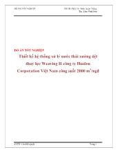 Đồ án Thiết kế hệ thống xử lý nước thải xưởng dệt thuỷ lực Weaving II công ty Hualon Corporation Việt Nam công suất 2000 m 3 /ngđ