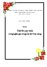 Đồ án Thiết kế quy trình công nghệ gia công chi tiết trục răng