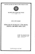 Đồ án Tổng quan về HACCP- Ứng dụng trong chế biến thủy sản