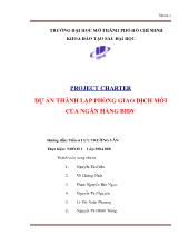 Dự án thành lập phòng giao dịch mới của ngân hàng BIDV