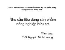 Dựán “Phát triển cơ cấu sản xuất và tiêu thụ sản phẩm nông nghiệp hữu cơ ở Việt Nam”