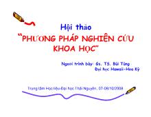 Hội thảo “phương pháp nghiên cứu khoa học”