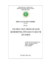 Khóa luận Ẩm thực chay trong du lịch hành hương, tôn giáo và bảo vệ sức khỏe