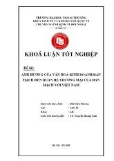 Khóa luận Ảnh hưởng của văn hoá kinh doanh đan mạch đến quan hệ thương mại của Đan Mạch với Việt Nam