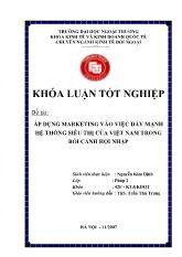 Khóa luận Áp dụng marketing vào việc đẩy mạnh hệ thống siêu thị của Việt Nam trong bối cảnh hội nhập