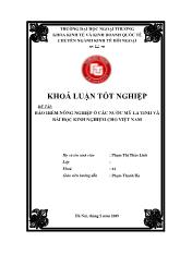 Khóa luận Bảo hiểm nông nghiệp ở các nước Mỹ La Tinh và bài học kinh nghiệm cho Việt Nam