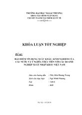 Khóa luận Bảo hiểm tín dụng xuất khẩu: kinh nghiệm của các nước và ý nghĩa thực tiễn với các doanh nghiệp xuất nhập khẩu Việt Nam