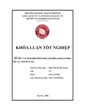 Khóa luận Các biện pháp Marketing góp phần quảng bá hình ảnh của vịnh Hạ Long