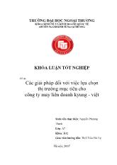Khóa luận Các giải pháp đối với việc lựa chọn thị trường mục tiêu cho công ty may liên doanh kyung - Việt