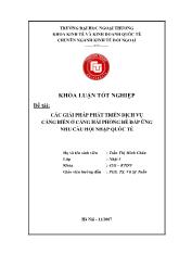 Khóa luận Các giải pháp phát triển dịch vụ cảng biển ở cảng hải phòng để đáp ứng nhu cầu hội nhập quốc tế