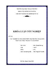 Khóa luận Các nghiệp vụ phái sinh trên thị trường ngoại hối Việt Nam- Thực trạng và giải pháp