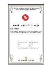 Khóa luận Cam kết gia nhập WTO của Việt Nam trong lĩnh vực tài chính ngân hàng và lộ trình thực hiện