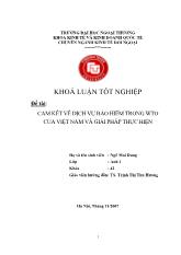 Khóa luận Cam kết về dịch vụ bảo hiểm trong WTO của Việt Nam và giải pháp thực hiện