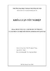 Khóa luận Chỉ số năng lực cạnh tranh cấp tỉnh (pci) và giải pháp cải thiện môi trường kinh doanh tại Hà Nội
