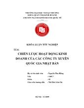 Khóa luận Chiến lược hoạt động kinh doanh của các công ty xuyên quốc gia Nhật Bản