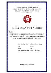 Khóa luận Chiến lược marketing của công ty cổ phần thương mại nguyễn kim và kinh nghiệm cho các doanh nghiệp bán lẻ Việt Nam