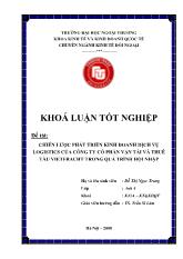 Khóa luận Chiến lược phát triển kinh doanh dịch vụ logistics của công ty cổ phần vận tải và thuê tàu vietfracht trong quá trình hội nhập
