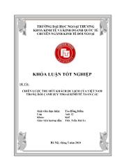 Khóa luận Chiến lược thu hút khách du lịch của Việt Nam trong bối cảnh suy thoái kinh tế toàn cầu