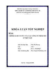 Khóa luận Chính sách cổ tức của các công ty niêm yết ở Việt Nam