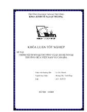 Khóa luận Chính sách ngoại thương và quan hệ ngoại thương giữa Việt Nam và Canađa