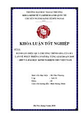Khóa luận Đánh giá hiệu quả chương trình oda của hà lan về phát triển cơ sở hạ tầng giai đoạn 2005 – 2009 và bài học kinh nghiệm cho Việt Nam