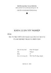 Khóa luận Đầu tư trực tiếp nước ngoài vào lĩnh vực dịch vụ của Hà Nội thực trạng và triển vọng